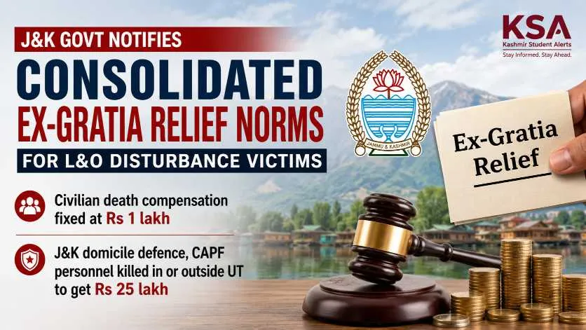 J&K Govt Notifies Ex-Gratia Relief Norms for Law & Order Disturbance Victims