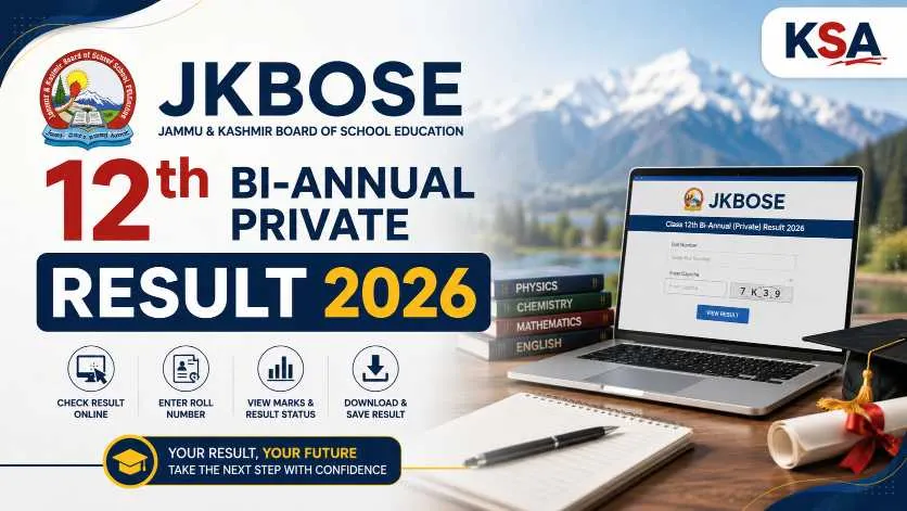 JKBOSE 12th Bi-Annual Private Result 2026 Out: Check Class 12 Result Online