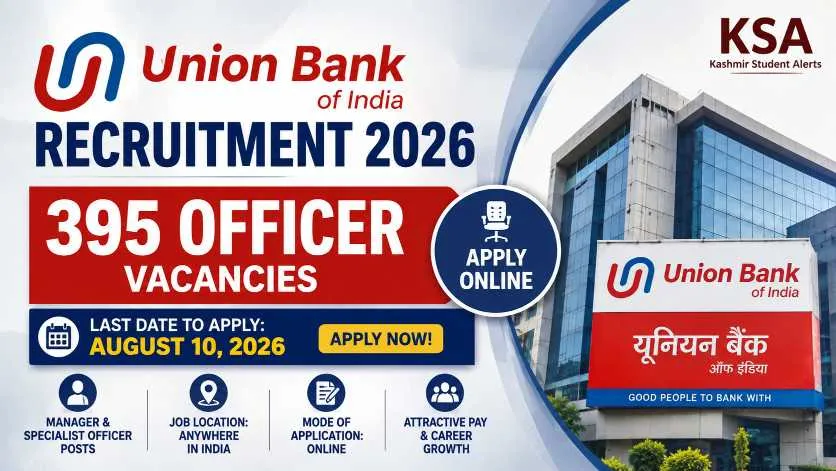 Union Bank of India Recruitment 2026: 395 Officer Vacancies, Apply Online Before Deadline